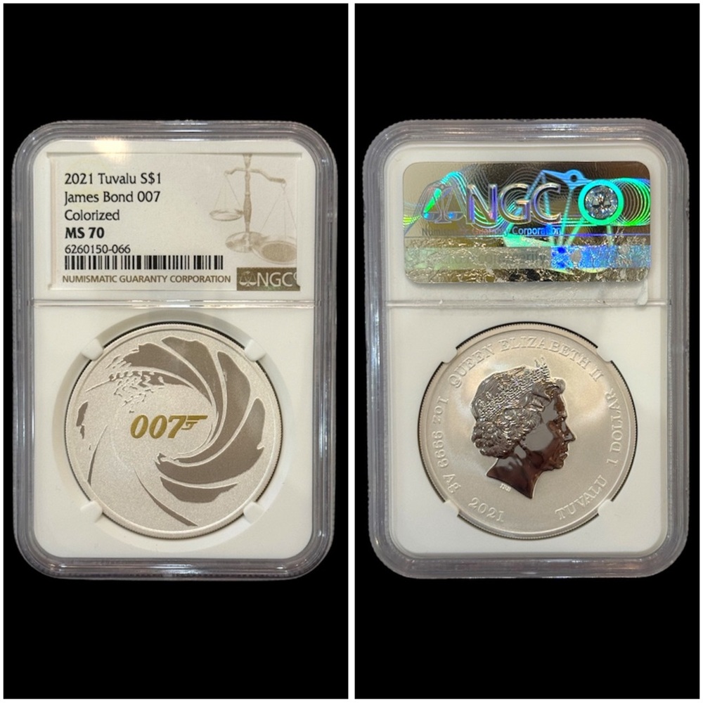 2021 JAMES BOND 007 NGC MS70 COLORIZED Coin Highly Collectible